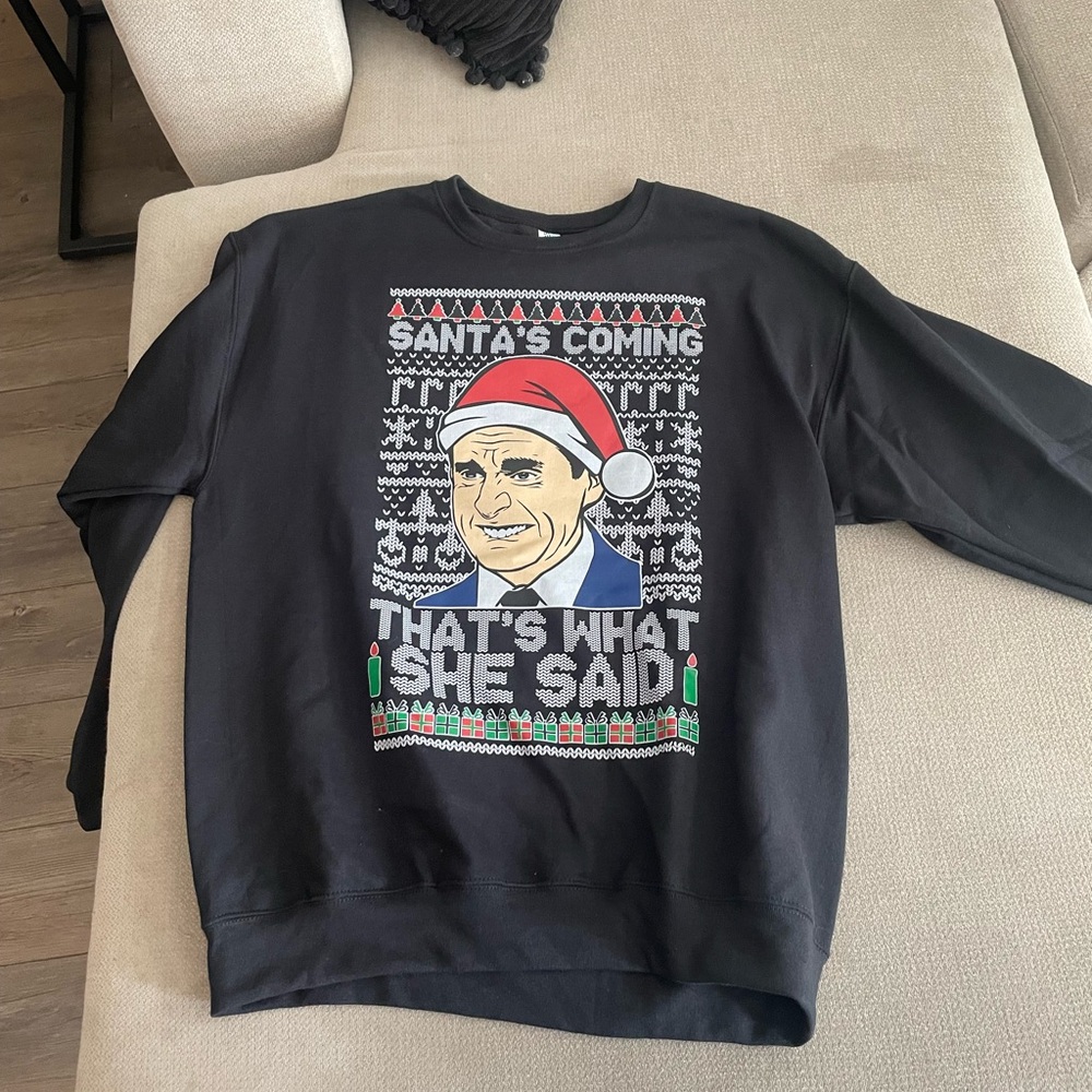 Ugly Christmas sweater. The office